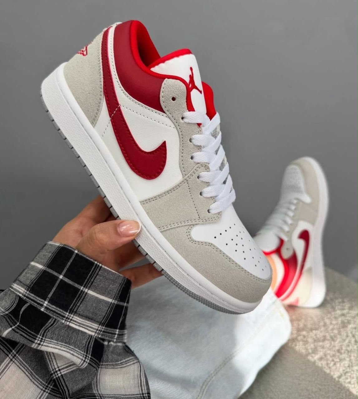 Air Jordan 1 Low Grey Red